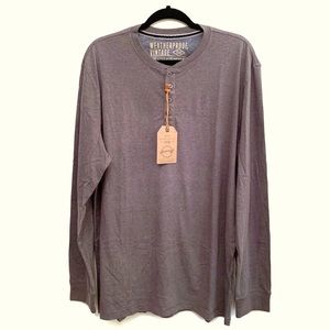 NWT Original Waterproof Vintage Long Sleeve Henley- Asphalt, Men’s XL